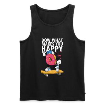 Skateboard skateboard sort Donut Do what makes - Débardeur bio Premium Homme - noir - Devant - Michal (187cm)