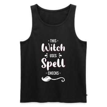 Witches' broom magic Walpurgis Night - Men's Premium Organic Tank Top - black - Front - AI Model Male 178 light (178cm)