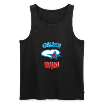 Galiza Viva 2022 - Männer Premium Bio Tank Top - Schwarz - Vorne - AI Model Male 178 light (178cm)