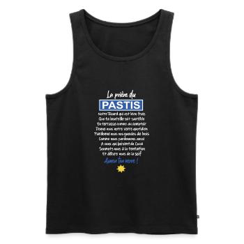 LA PRIERE DU PASTIS - Débardeur bio Premium Homme - noir - Devant - AI Model Male 178 light (178cm)