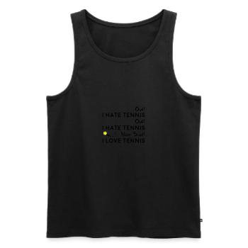 Paroles drôles de tennis - Débardeur bio Premium Homme - noir - Devant - Michal (187cm)