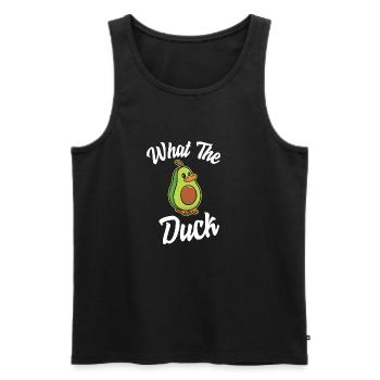 What the duck I Ente Erpel - Männer Premium Bio Tank Top - Schwarz - Vorne - Michal (187cm)