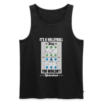 Volleyball Spruch Lustige Volleyballmannschaft - Männer Premium Bio Tank Top - Schwarz - Vorne - Michal (187cm)