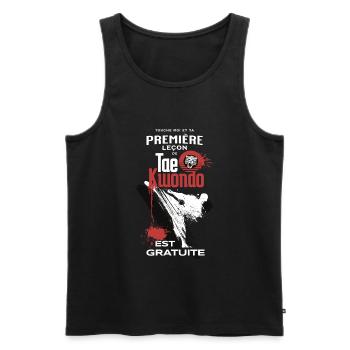 Taekwondo Art Martial, Première Leçon Self-Défense - Débardeur bio Premium Homme - noir - Devant - Michal (187cm)