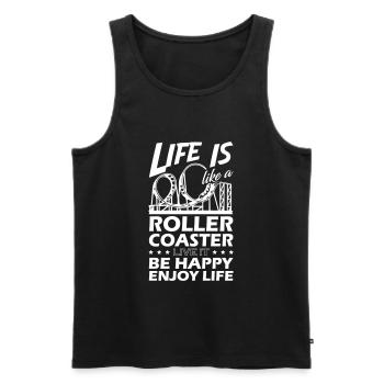 Life is Like a Roller Coaster - Men's Premium Organic Tank Top - black - Front - AI Model Male 178 light (178cm)