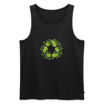 Recycling - Men's Premium Organic Tank Top - black - Front - AI Model Male 178 light (178cm)