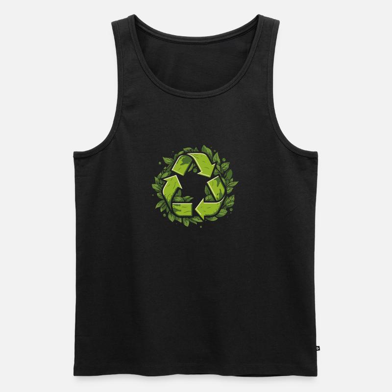 Recycling - Männer Premium Bio Tank Top - Schwarz