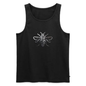 Manchester Bee - Chrome Effect - Men's Premium Organic Tank Top - black - Front - AI Model Male 178 light (178cm)