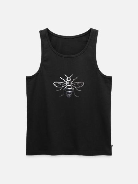 Manchester Bee - Chrome Effect - Men's Premium Organic Tank Top - black