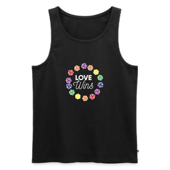 Pen and paper love wins gay pride - Männer Premium Bio Tank Top - Schwarz - Vorne - AI Model Male 178 light (178cm)