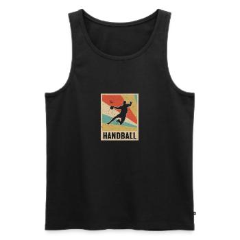 Joueur de handball Joueur rétro de handball player - Débardeur bio Premium Homme - noir - Devant - AI Model Male 178 light (178cm)