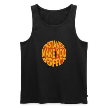 Fehler machen Sie perfekt - Männer Premium Bio Tank Top - Schwarz - Vorne - AI Model Male 178 light (178cm)