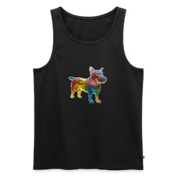 A dog made of colored drops of water - Men's Premium Organic Tank Top - black - Front - AI Model Male 178 light (178cm)