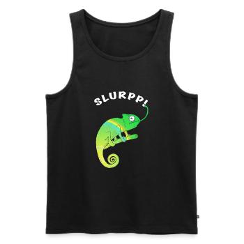 Chameleon SLURPP - Men's Premium Organic Tank Top - black - Front - AI Model Male 178 light (178cm)