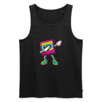 80er 90er Jahre Kassette Dabbing - Männer Premium Bio Tank Top - Schwarz - Vorne - Michal (187cm)