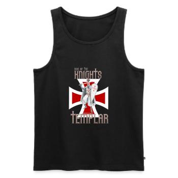 Rise of the knight templar - Men's Premium Organic Tank Top - black - Front - AI Model Male 178 light (178cm)