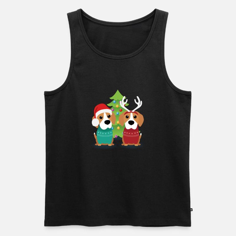 Beagle Weihnachten - Männer Premium Bio Tank Top - Schwarz