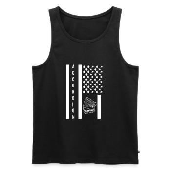 Accordéon - Débardeur bio Premium Homme - noir - Devant - AI Model Male 178 light (178cm)