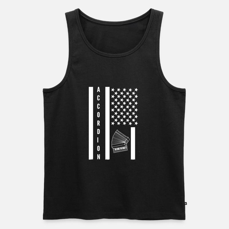 Akkordeon - Männer Premium Bio Tank Top - Schwarz