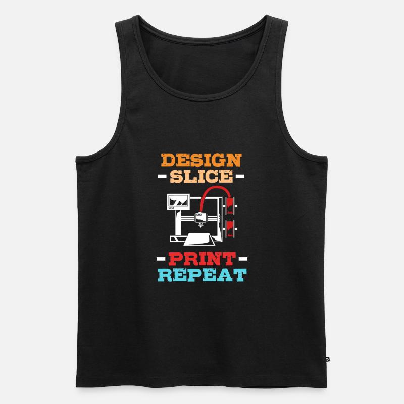 3D Druck - Männer Premium Bio Tank Top - Schwarz