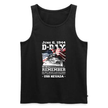 ERINNERN SIE SICH AN DEN D-DAY USS Nevada BB-36 - Männer Premium Bio Tank Top - Schwarz - Vorne - AI Model Male 178 light (178cm)
