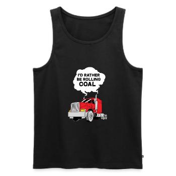 Go Coal Rolling Design for Diesel Drivers - Men's Premium Organic Tank Top - black - Front - AI Model Male 178 light (178cm)