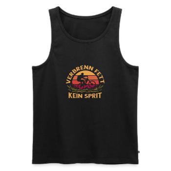 Fahrrad fahren Umweltschutz Sprit sparen Sport - Männer Premium Bio Tank Top - Schwarz - Vorne - AI Model Male 178 light (178cm)