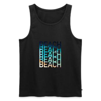 Plage Été - Débardeur bio Premium Homme - noir - Devant - AI Model Male 178 light (178cm)