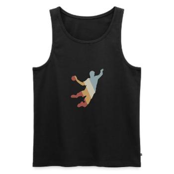 Joueur de Handball Retro Style Vintage - Débardeur bio Premium Homme - noir - Devant - Michal (187cm)