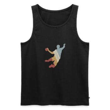 Joueur de Handball Retro Style Vintage - Débardeur bio Premium Homme - noir - Devant - Michal (187cm)