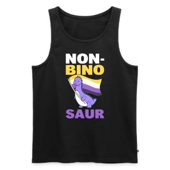 Non-Bino Saur LGBT - Männer Premium Bio Tank Top - Schwarz - Vorne - AI Model Male 178 light (178cm)