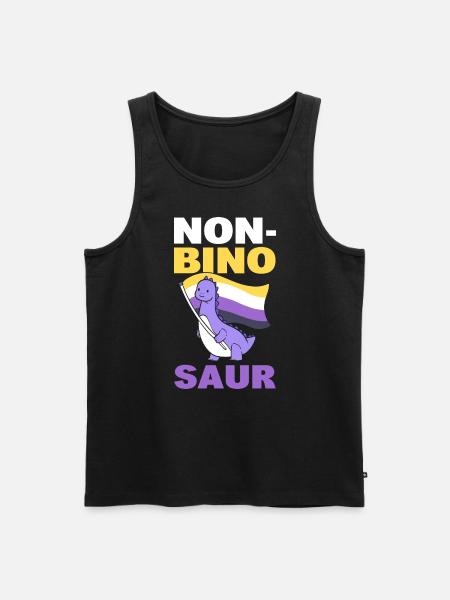 Non-Bino Saur LGBT - Männer Premium Bio Tank Top - Schwarz