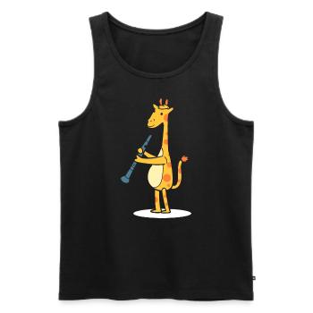 Lustiges Tier mit Klarinette Bandmitglied - Männer Premium Bio Tank Top - Schwarz - Vorne - Michal (187cm)