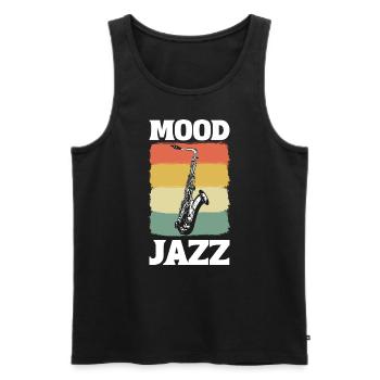 Vintage -Saxophon Instrumentalist - Männer Premium Bio Tank Top - Schwarz - Vorne - Michal (187cm)