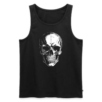 Totenkopf - Männer Premium Bio Tank Top - Schwarz - Vorne - Michal (187cm)