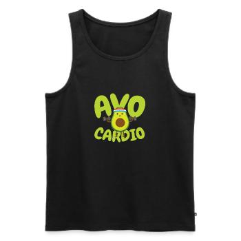 Avo Cardio - Fitness Avocado - Men's Premium Organic Tank Top - black - Front - AI Model Male 178 light (178cm)