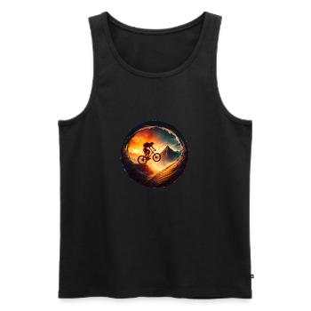 Mountainbike BMX MTB Fahrrad Street Trial Outdoor - Männer Premium Bio Tank Top - Schwarz - Vorne - AI Model Male 178 light (178cm)