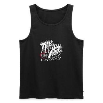 chocolate - Men's Premium Organic Tank Top - black - Front - Michal (187cm)