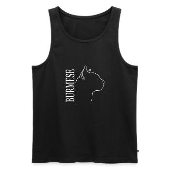 Burmese Profile Cats Cat Wilsigns - Men's Premium Organic Tank Top - black - Front - AI Model Male 178 light (178cm)
