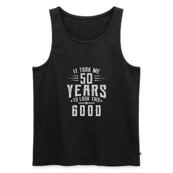 Dauerte 50 Jahre, um diese gute Geburtstagsgeschenkidee zu schauen - Männer Premium Bio Tank Top - Schwarz - Vorne - Michal (187cm)