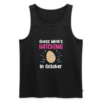 Guess What's Hatching In October Baby Surprise - Men's Premium Organic Tank Top - black - Front - Michal (187cm)