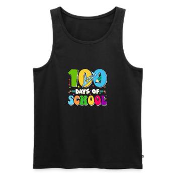 100 Days School Child School Beginners Math - Men's Premium Organic Tank Top - black - Front - AI Model Male 178 light (178cm)