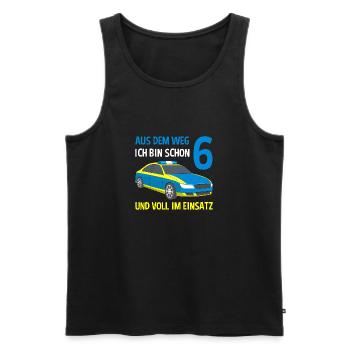 Polizist Einsatzleiter 6. Geburtstag Polizeiauto - Männer Premium Bio Tank Top - Schwarz - Vorne - Michal (187cm)