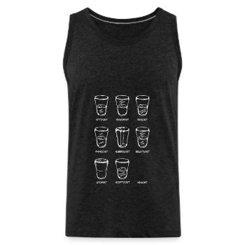 Point of View - Das Glas ist ... (Variante weiß) - Männer Premium Bio Tank Top - Anthrazit - Vorne - Alexander (188cm)