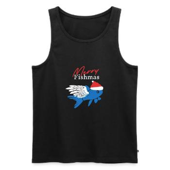 Joyeux Fishmas - Débardeur bio Premium Homme - noir - Devant - Michal (187cm)