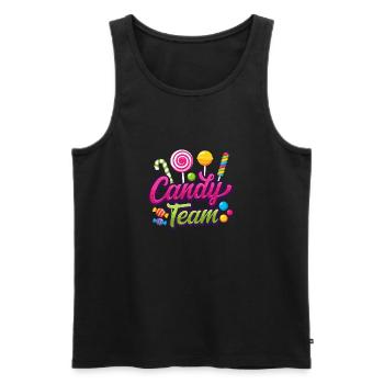 Candy Team Bonbons - Débardeur bio Premium Homme - noir - Devant - AI Model Male 178 light (178cm)