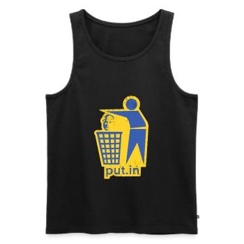 put.in - Peace Ukraine - Men's Premium Organic Tank Top - black - Front - AI Model Male 178 light (178cm)