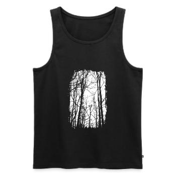 Forest - black/white - Nature - Sustainable art - Men's Premium Organic Tank Top - black - Front - Michal (187cm)
