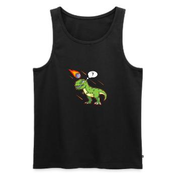 T-Rex Tyrannosaurus Rex Pierre Ciseaux Papier Dino - Débardeur bio Premium Homme - noir - Devant - AI Model Male 178 light (178cm)