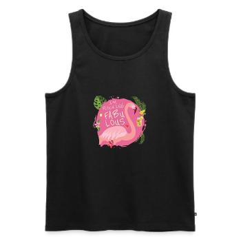 Je flocks fabuleux - Flamingo Paradise Vacation - Débardeur bio Premium Homme - noir - Devant - Michal (187cm)